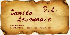 Danilo Lešanović vizit kartica